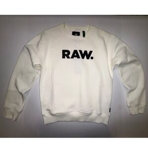 G-Star RAW Premium Core Sweatshirt Mens Small White Crewneck D20759-C235-111 NWT